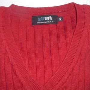 Peter Werth Italy ribbed v merino wool sweater S
